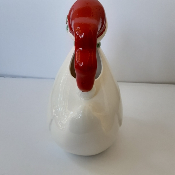 This Fitz & Floyd Anthropomorphic Ceramic White Duck Goose Pitcher - Picture 5 of 6
